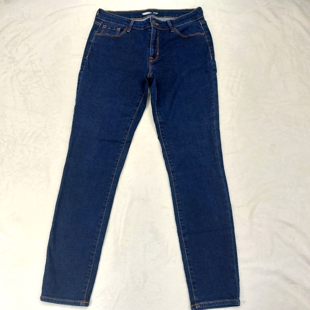OLD NAVY JEANS ROCKSTAR SUPER SKINNY WOMENS BLUE DENIM PANTS SIZE 8